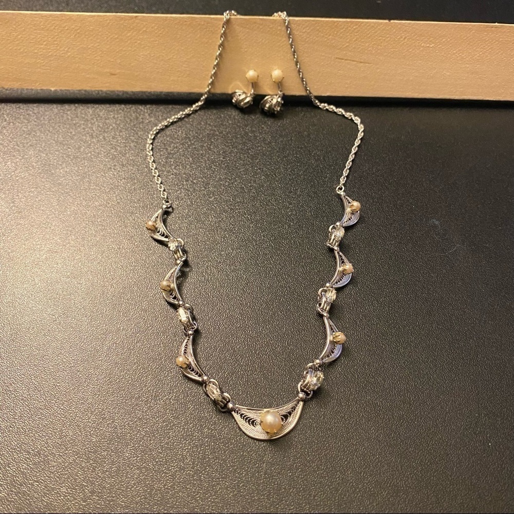Bojar sterling silver vintage necklace & earrings